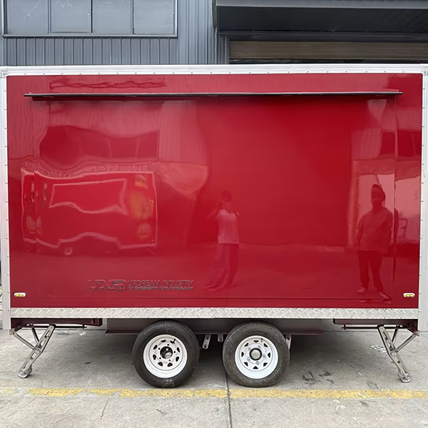11.5FT Glossy Red Square Mobile Racing Simulator Trailer Tandem Axle Towable Game Booth Trailer